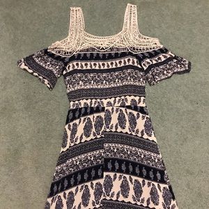 Off the shoulder strap mid thigh dress